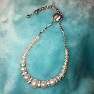 Sapphire and pearl bracelet